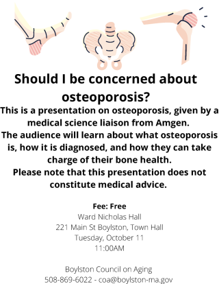 This is a presentation on osteoporosis, given by a medical science liaison from Amgen.  The audience will learn about what osteo